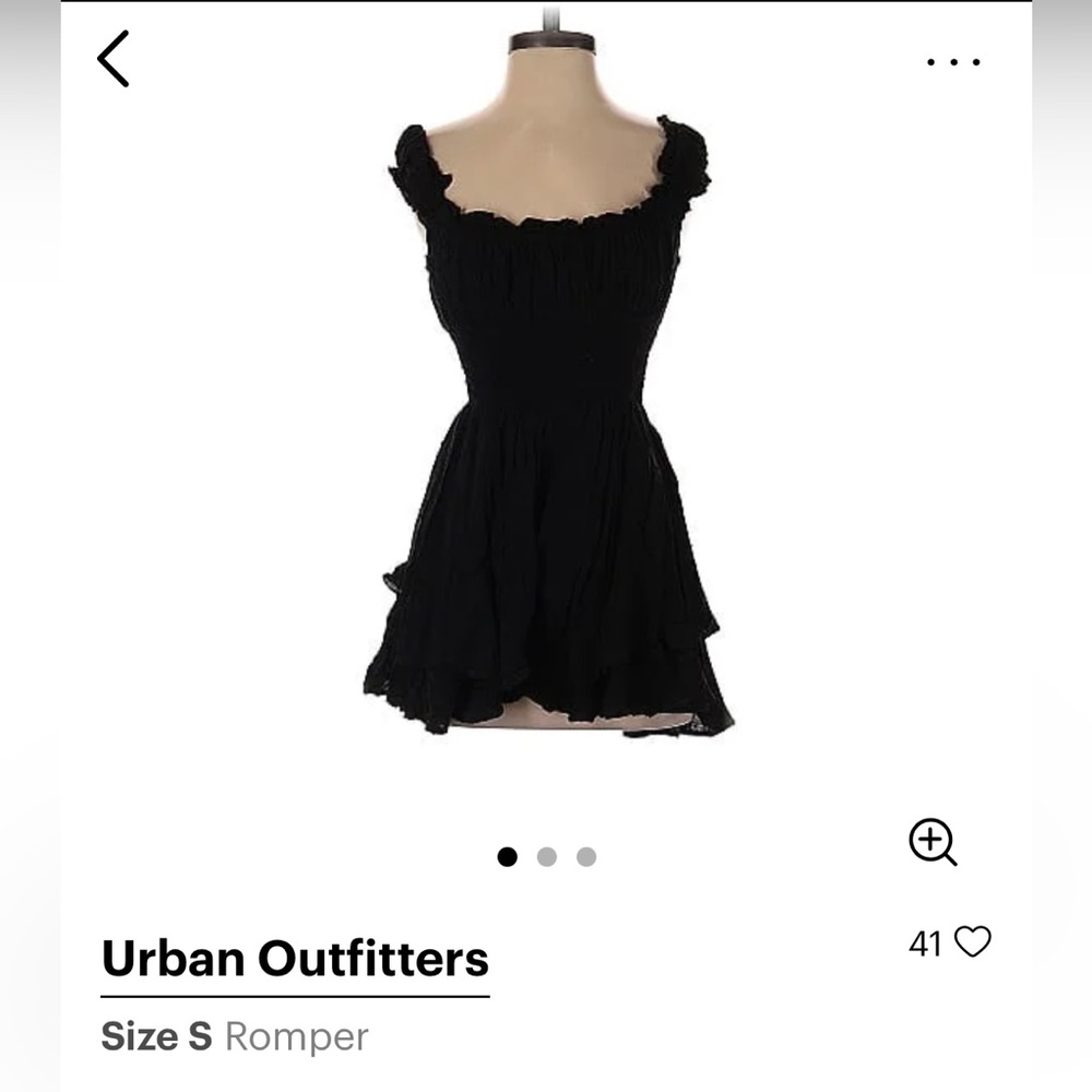 Size S Black Urban Outfitters Rosie Smocked Tiered Ruffle Romper